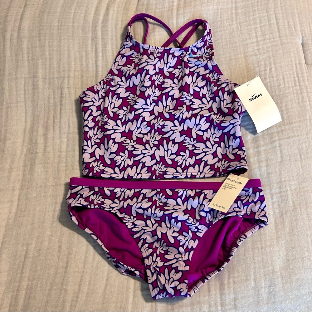 Nike Girls Bubble Letter Print Bikini NWT size Large